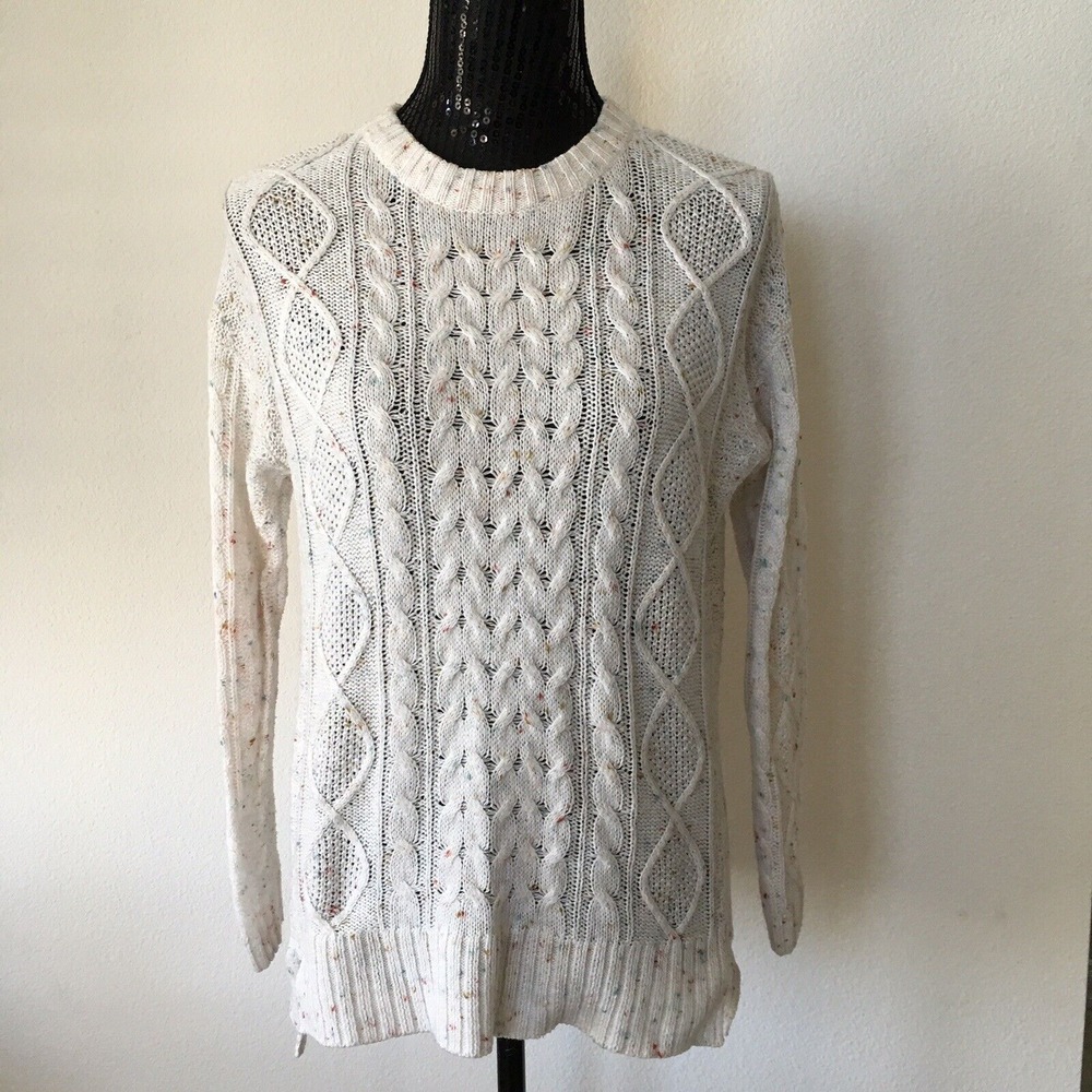 BDG Urban Outfitters Pullover Crew Neck Knit Sweater White Fisherman Core XS EUC - Picture 4 of 5